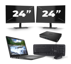 Dell Latitude 5300 - Intel Core i5-8. Generation - 13 Zoll - 16GB RAM - 256GB SSD - Windows 11 + 2x 24 Zoll Monitor