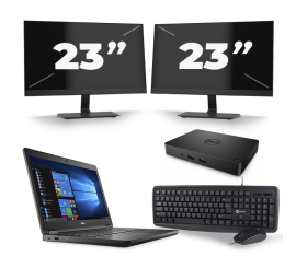 Dell Latitude 5480 - Intel Core i3-7. Generation - 14 Zoll - 8GB RAM - 256GB SSD - Windows 11 + 2x 23 Zoll Monitor
