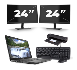 Dell Latitude 5500 - Intel Core i5-8. Generation - 15 Zoll - 16GB RAM - 256GB SSD - Windows 11 + 2x 24 Zoll Monitor